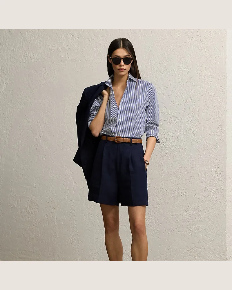 Ralph Lauren Leinenshorts Tracy mit Falten Blue