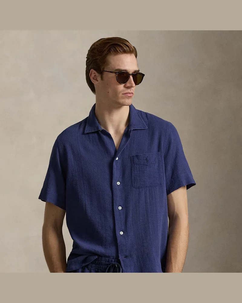 Ralph Lauren Classic-Fit Freizeithemd aus Korbgewebe Blue