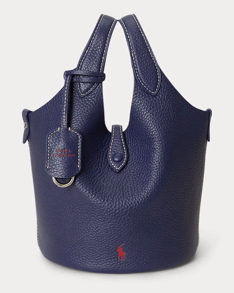 Ralph Lauren Kleine Umhängetasche Polo Play aus Leder Blue