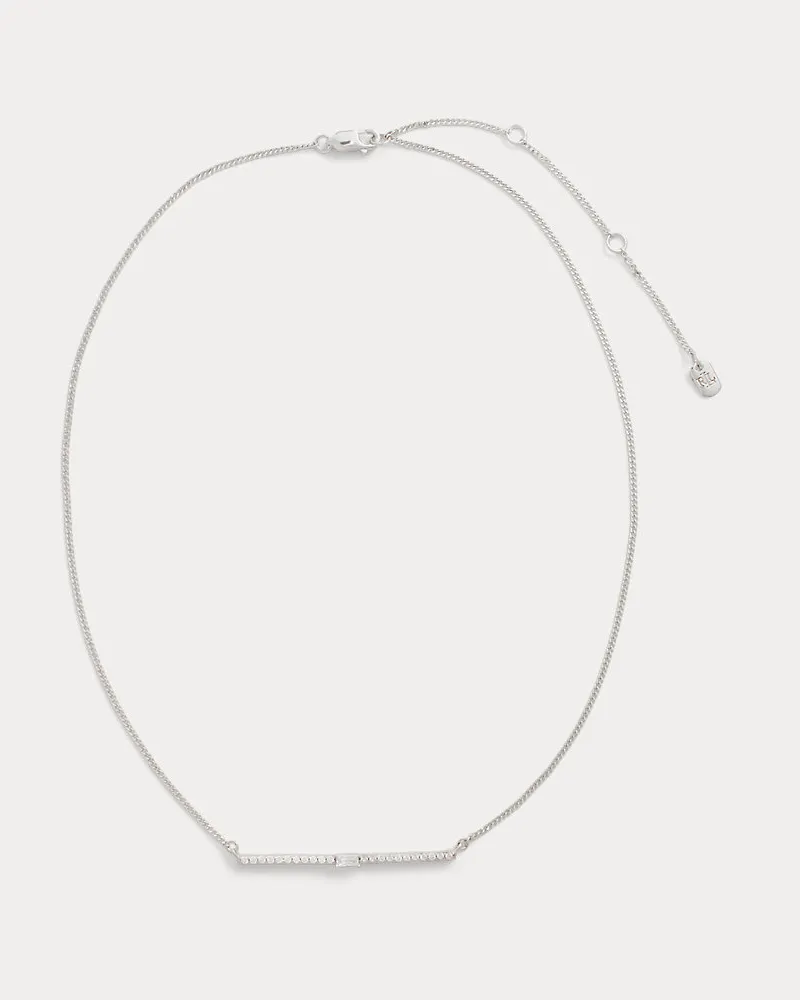Ralph Lauren Sterlingsilber-Halskette mit Zirkonia Pink