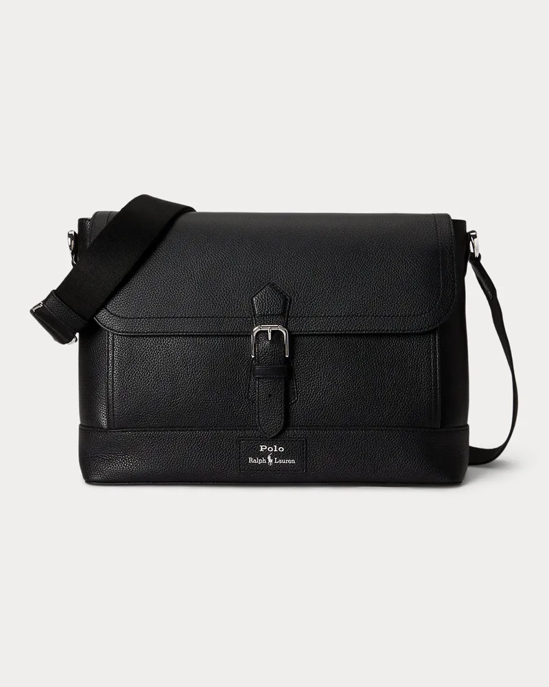 Ralph Lauren Umhängetasche aus Narbenleder Black