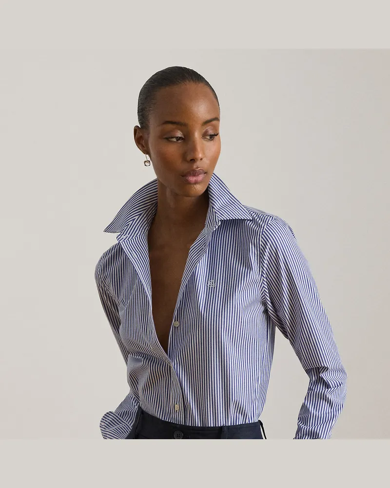 Ralph Lauren Kurzgrößen - Classic-Fit Baumwollhemd mit Streifen Blue