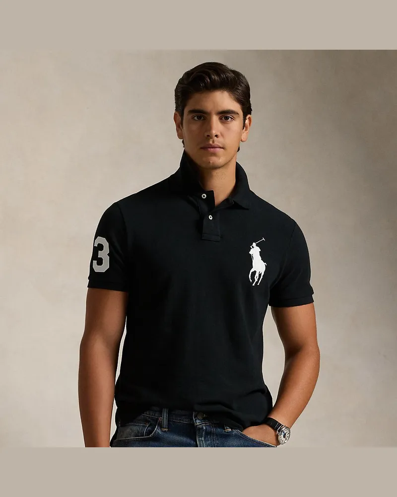 Ralph Lauren Custom-Slim-Fit Polo aus Piqué Black