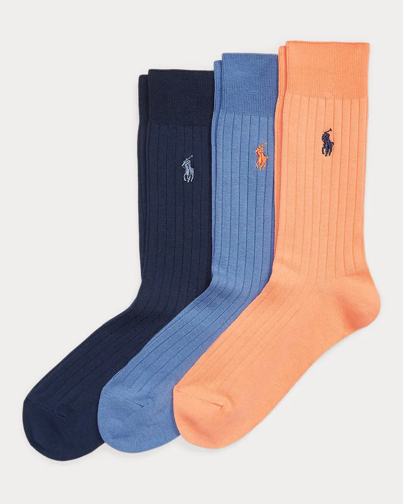 Ralph Lauren 3er-Pack gerippte Anzugsocken Multi