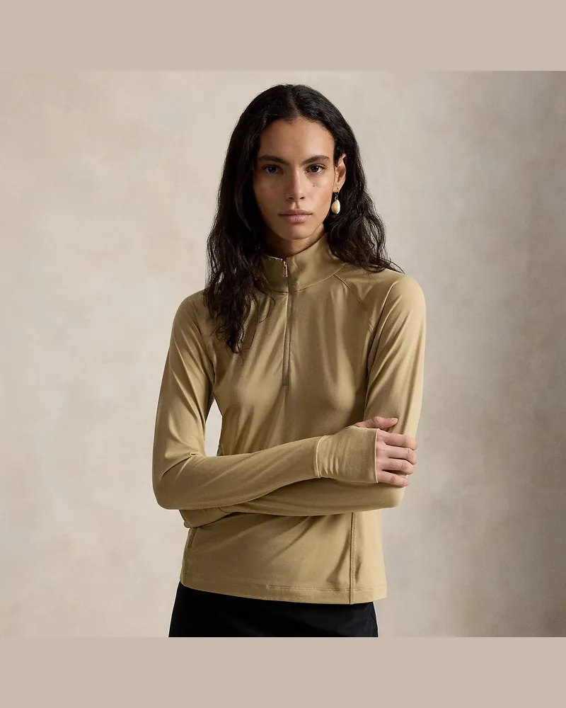 Ralph Lauren Jerseypullover mit Viertelreißverschluss Brown