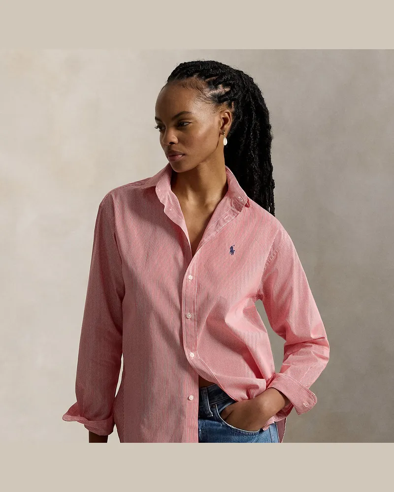 Ralph Lauren Relaxed-Fit Baumwollhemd mit Streifen Red