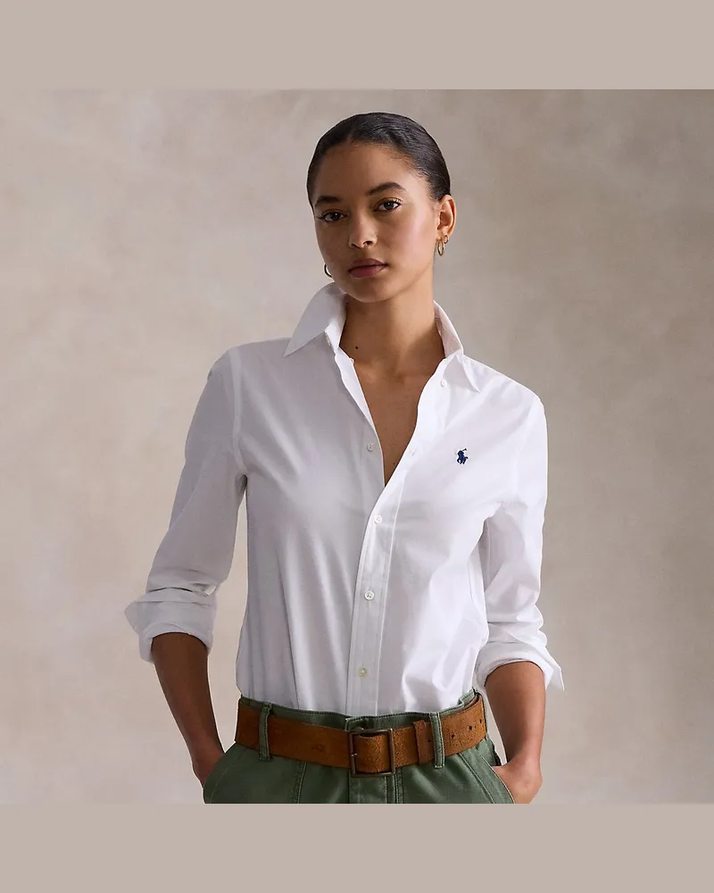Ralph Lauren Stretch-Slim-Fit Fil-à-Fil-Baumwollhemd White
