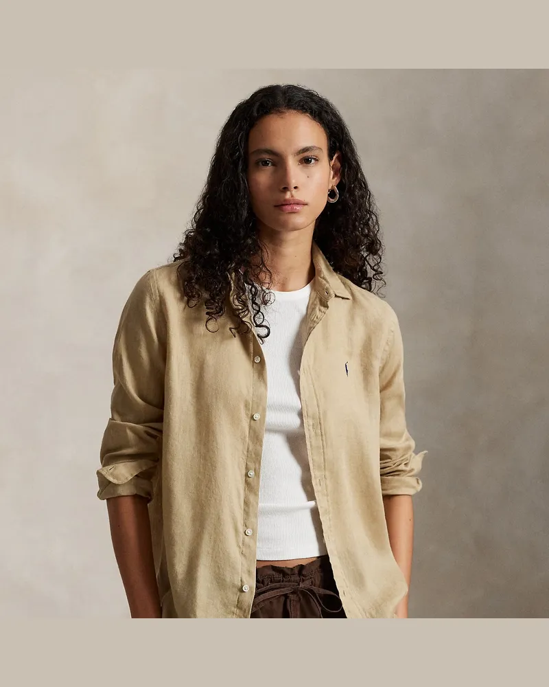 Ralph Lauren Classic-Fit Leinenhemd Tan