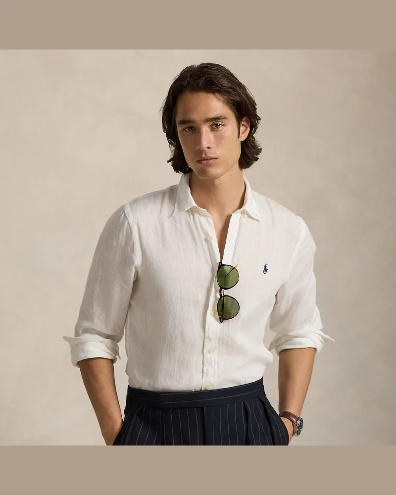 Ralph Lauren Slim-Fit Leinenhemd White