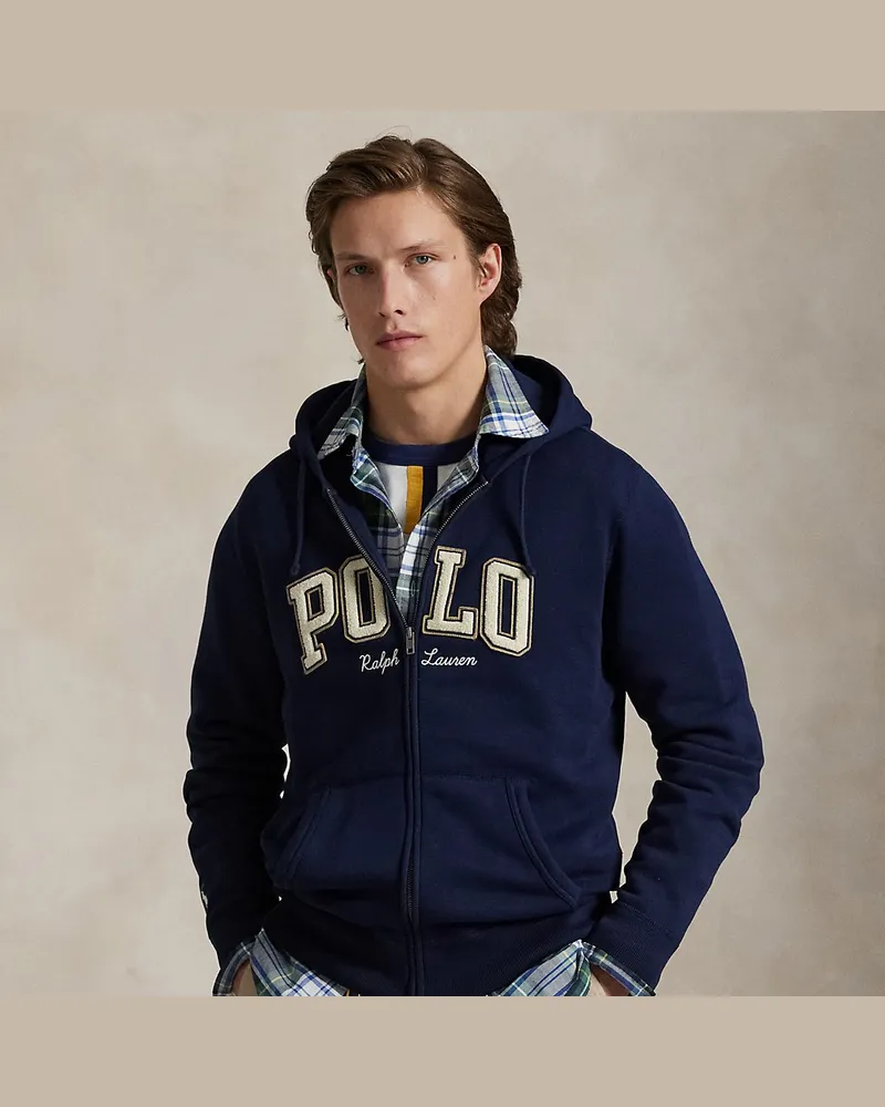 Ralph Lauren Fleece-Kapuzenjacke mit Logo Blue