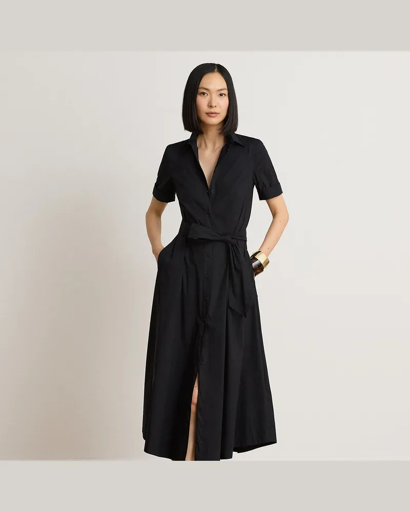 Ralph Lauren Stretch-Hemdkleid mit Gürtel Black