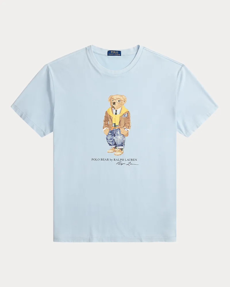 Ralph Lauren Custom-Slim-Fit T-Shirt mit Polo Bear Blue