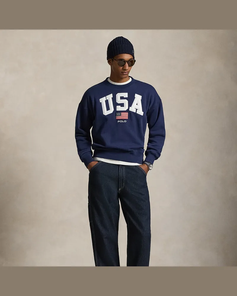 Ralph Lauren Vintage-Fit Sweatshirt mit US-Flagge Blue