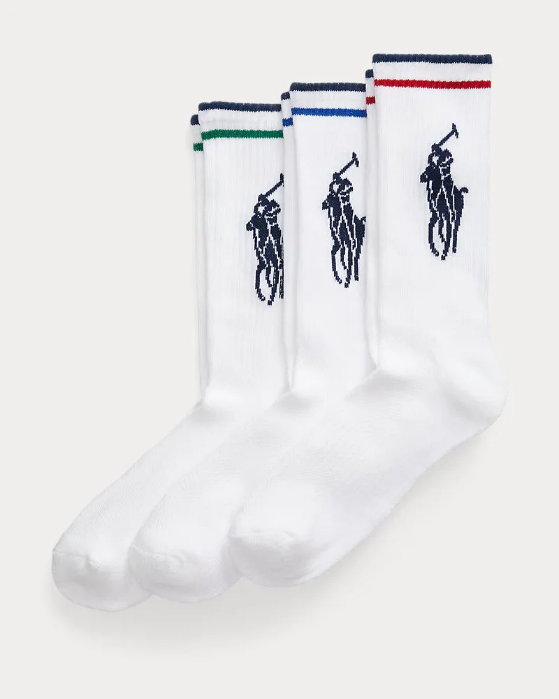 Ralph Lauren 3er-Pack Crew-Sportsocken mit Big Pony White