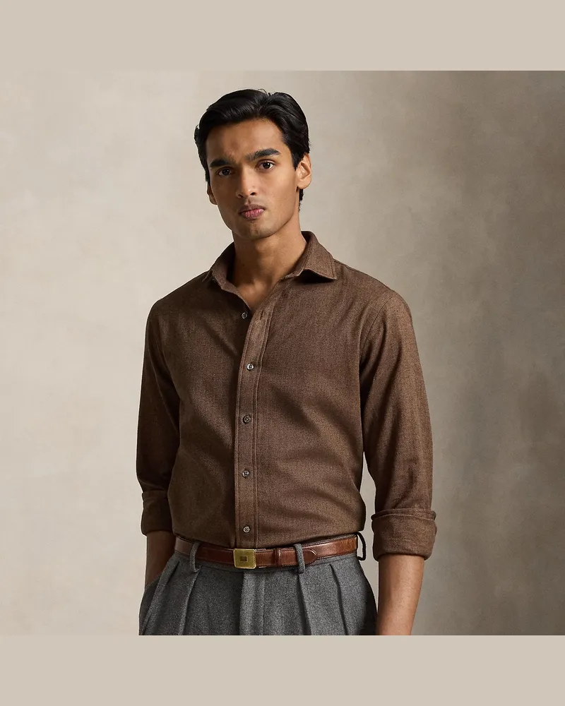 Ralph Lauren Classic-Fit Hemd aus Fischgrat-Twill Brown