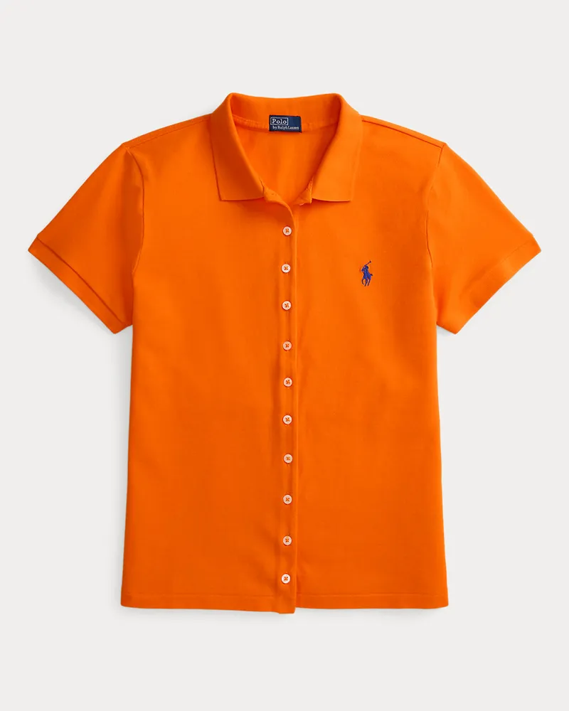 Ralph Lauren Poloshirt mit Knopfleiste Orange