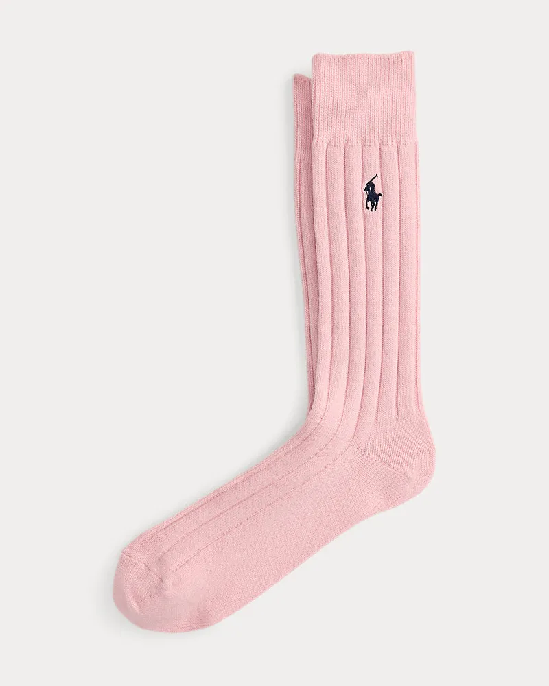 Ralph Lauren Gerippte Crew-Socken aus Wollmischung Pink