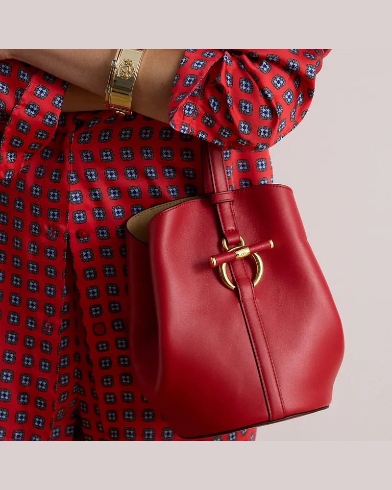 Ralph Lauren Kleine Beuteltasche Blaike aus Leder Red
