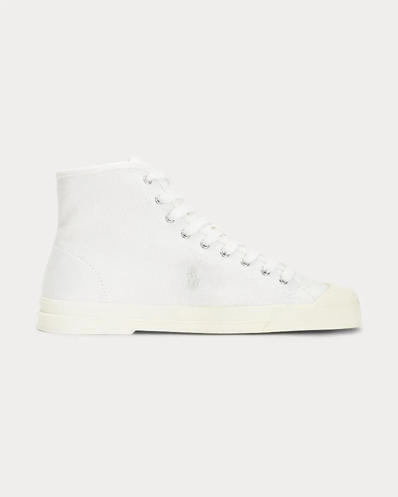 Ralph Lauren Hoher Segeltuch-Sneaker White