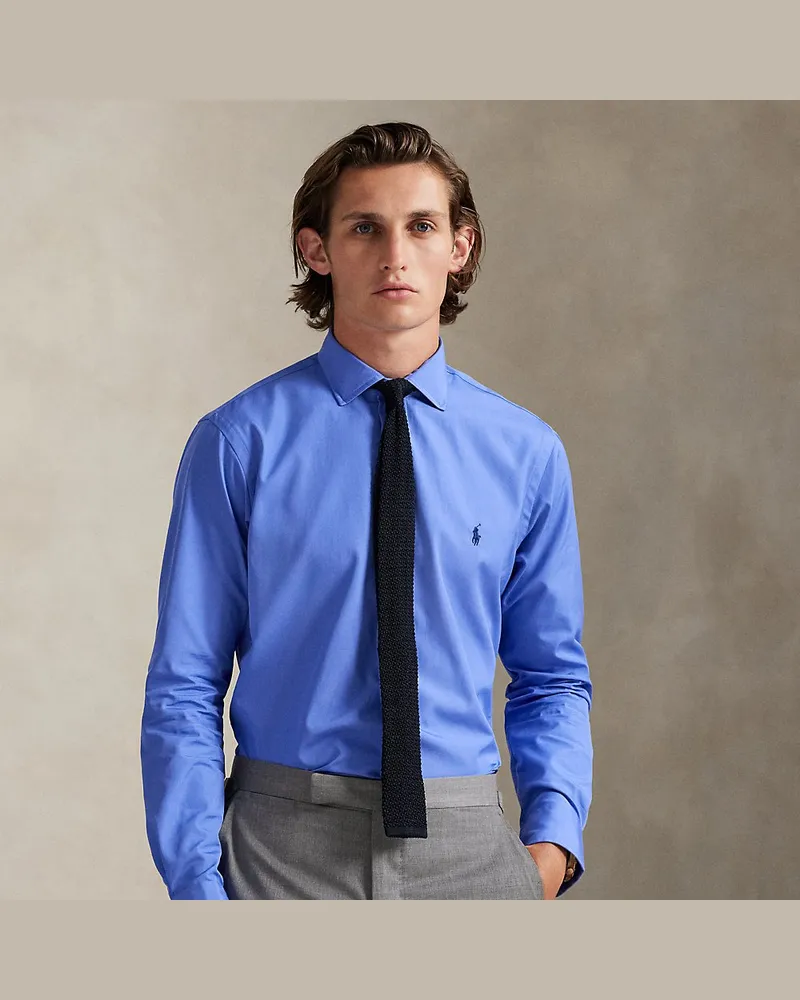 Ralph Lauren Custom-Fit Hemd aus Popeline Blue