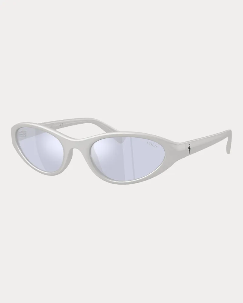 Ralph Lauren Cat-Eye-Sonnenbrille mit Polo Pony Silver