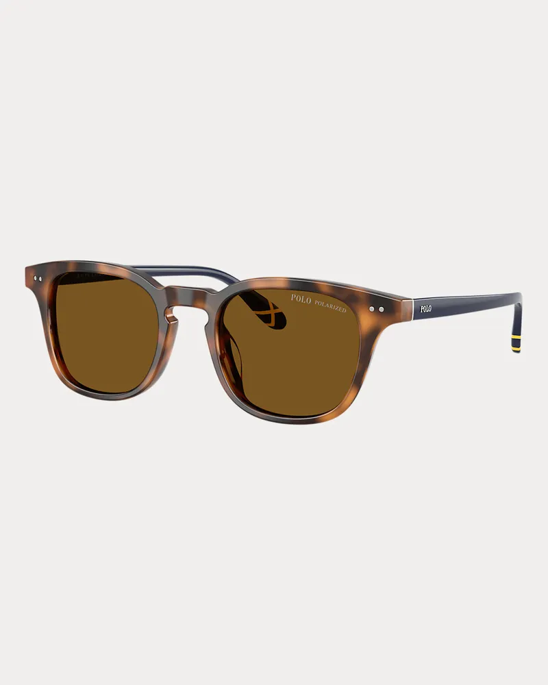 Ralph Lauren Runde Sonnenbrille mit Ruderstreifen Blue