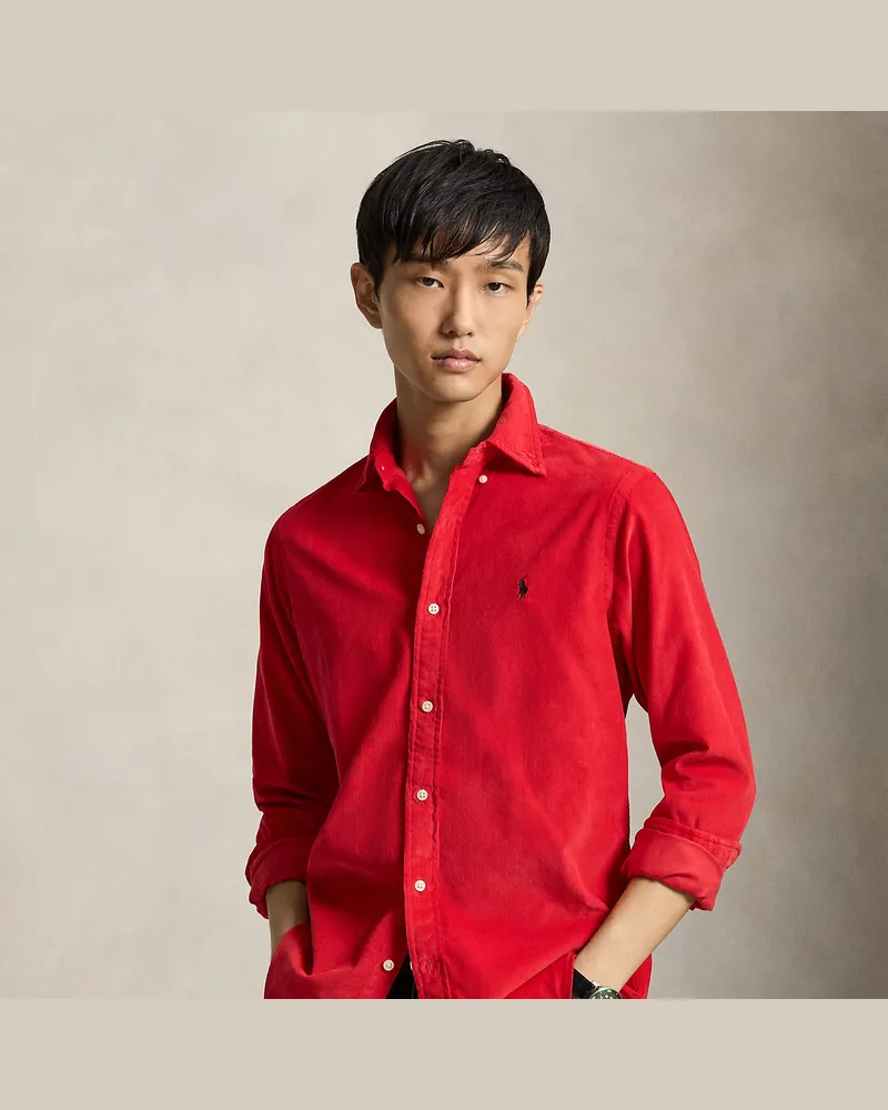Ralph Lauren Custom-Fit-Kordsamthemd Red