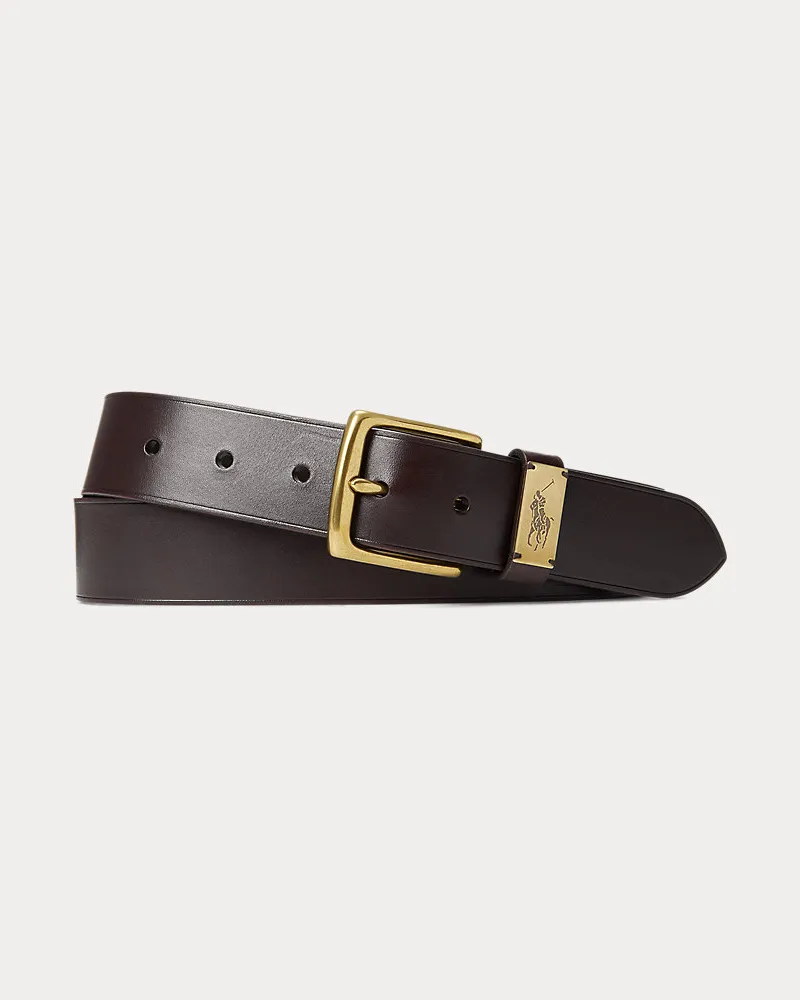 Ralph Lauren Ledergürtel mit Ponyschild Brown