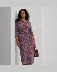 Ralph Lauren Plus Größen - Paisley-Hemdkleid aus Crêpe mit Gürtel Multi