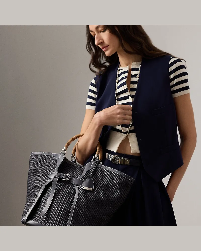 Ralph Lauren Die große geflochtene Tragetasche  Ralph Lauren Blue
