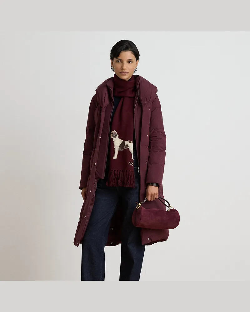 Ralph Lauren Kurzgrößen - Stepp-Daunenmantel mit übergroßem Kragen Red