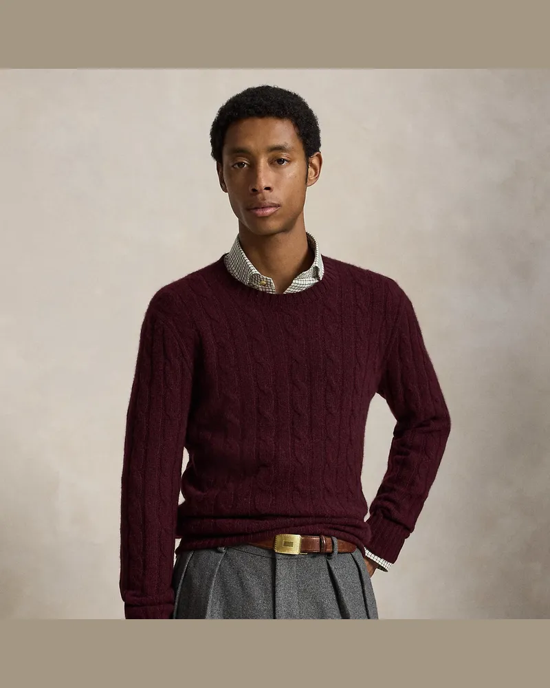 Ralph Lauren Kaschmirpullover mit Zopfmuster Purple