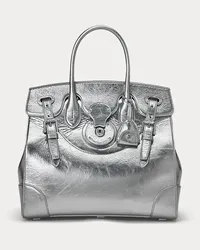 Ralph Lauren Soft Ricky 33 aus Metallic-Kalbsleder Silver