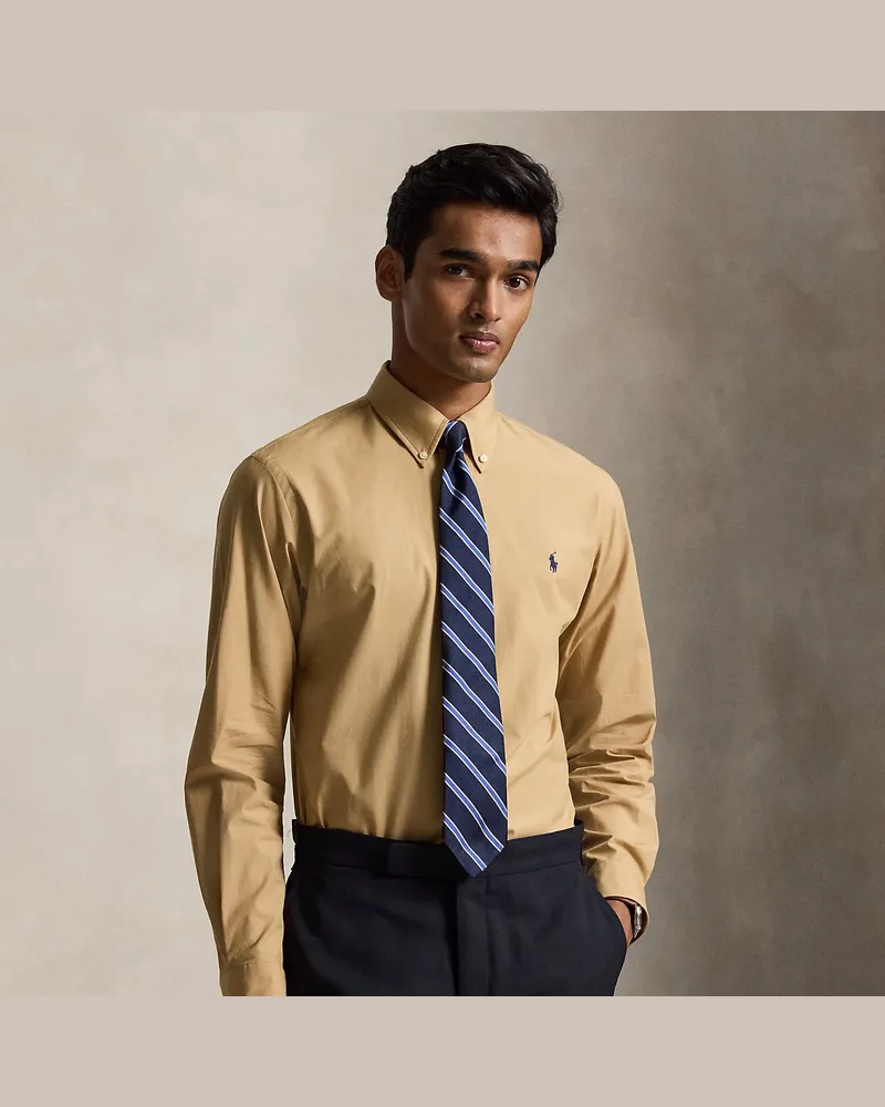 Ralph Lauren Custom-Fit Hemd aus Stretchpopeline Tan