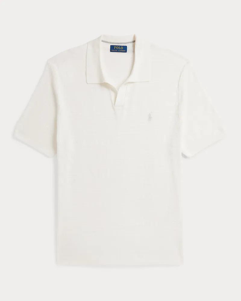Ralph Lauren Strukturierter Baumwoll-Leinen-Pullover White