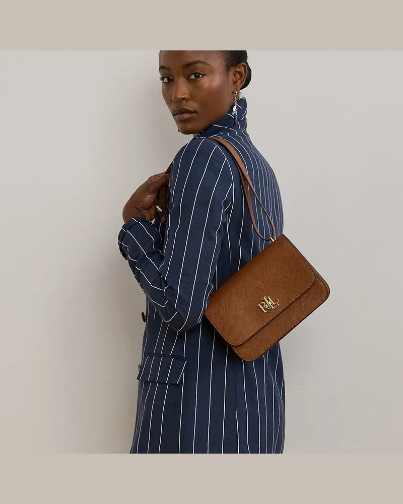 Ralph Lauren Mittelgroße Ledertasche Sophee Brown