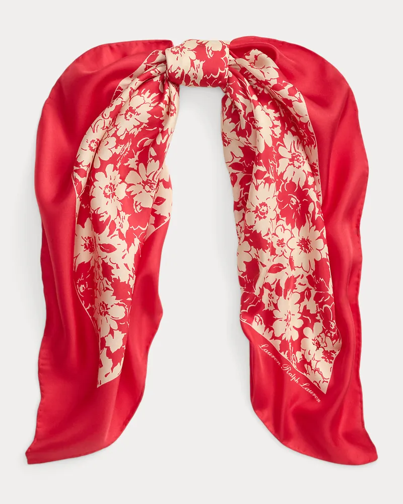 Ralph Lauren Seidentuch mit Blumenmuster Red