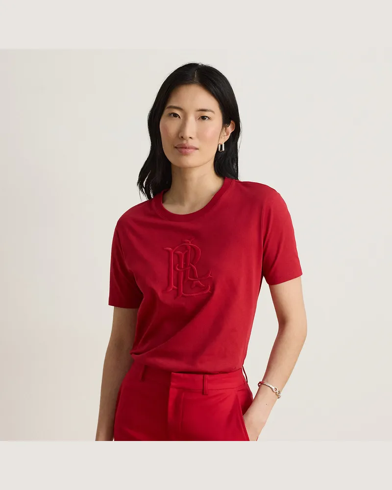 Ralph Lauren Baumwolljersey-T-Shirt mit Logostickerei Red