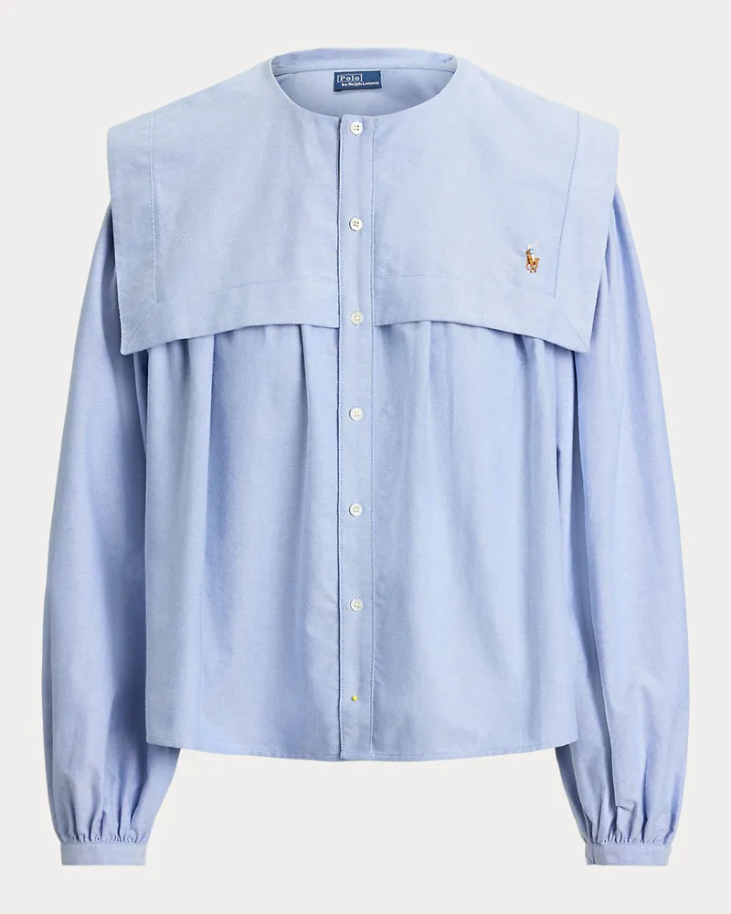 Ralph Lauren Baumwolloxford-Hemd mit Latz Blue