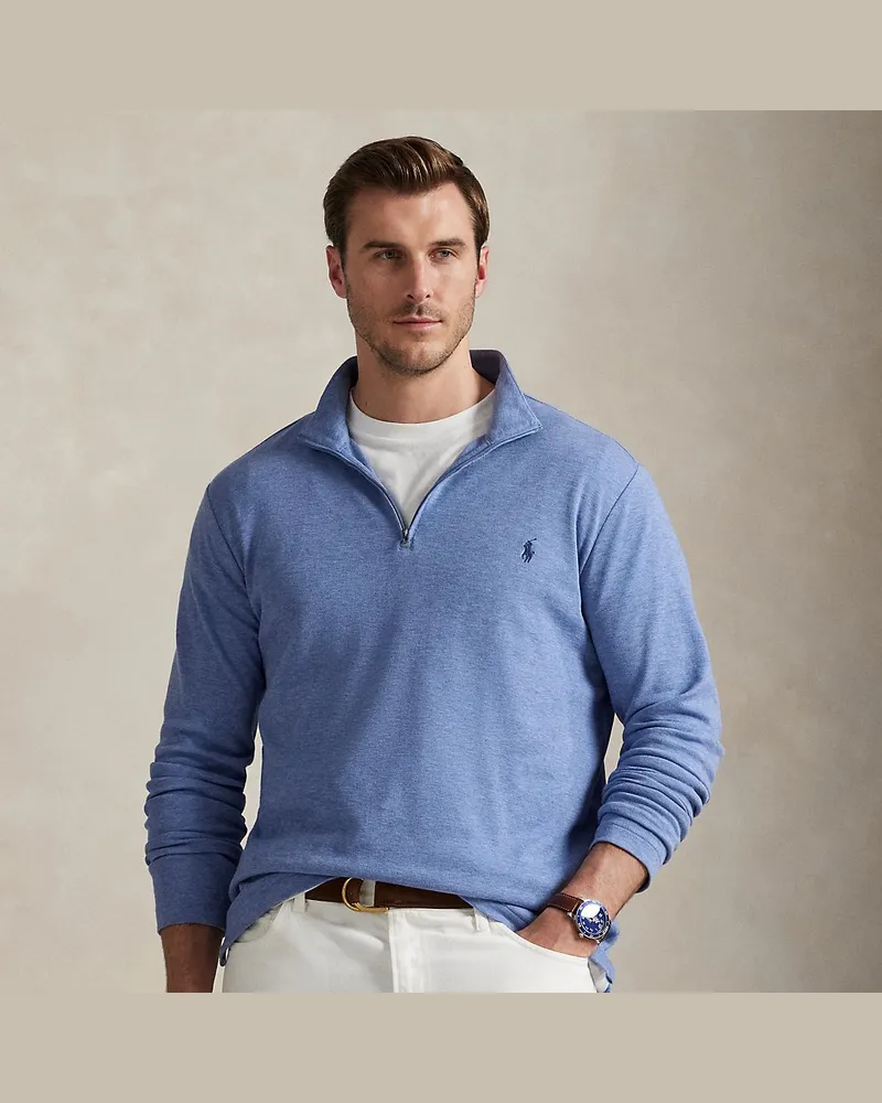 Ralph Lauren Große Größen - Pullover mit Viertelreißverschluss Blue