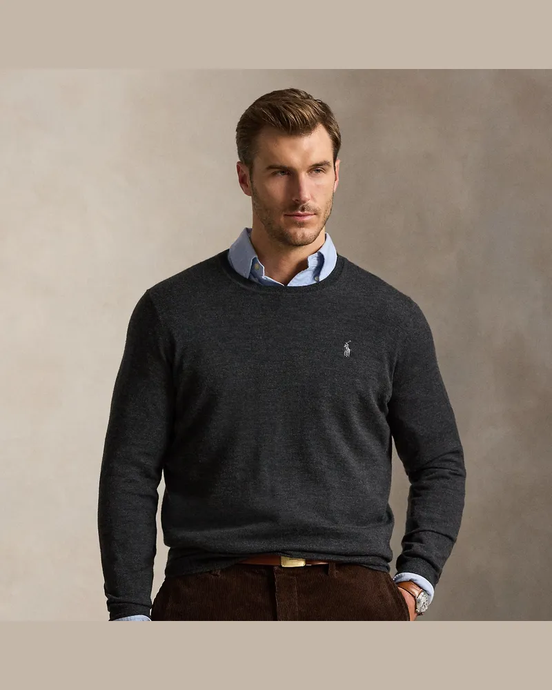 Ralph Lauren Große Größen - Waschbarer Rundhalspullover aus Wolle Grey