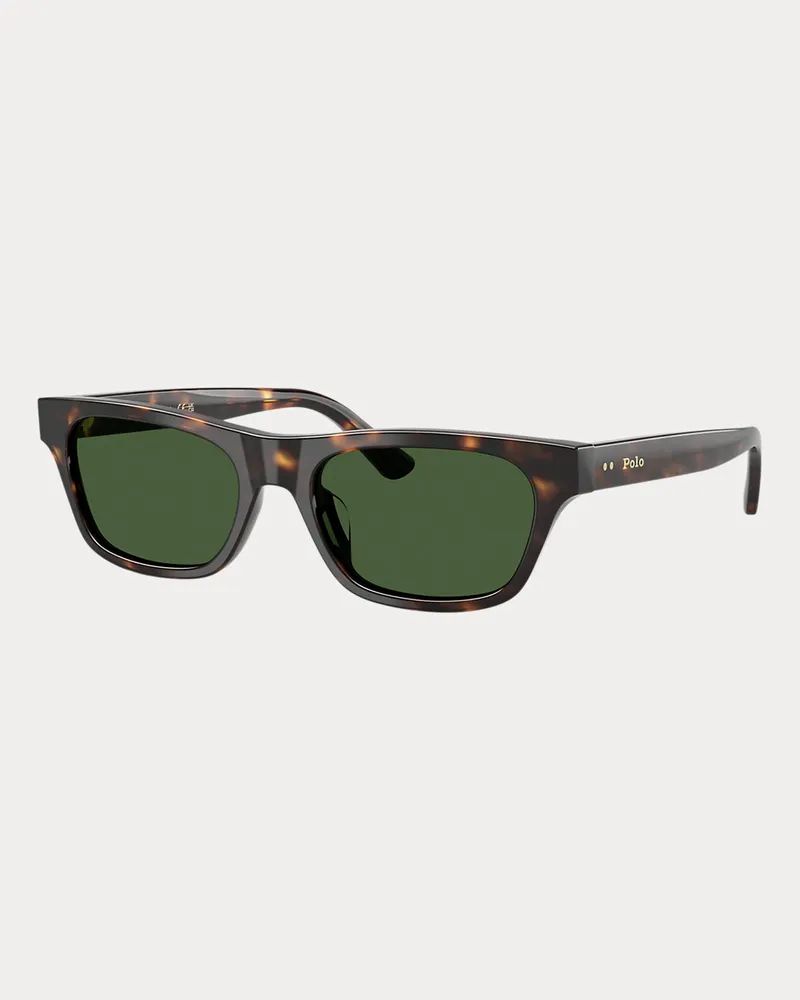 Ralph Lauren Rechteckige Polo-Sonnenbrille Brown