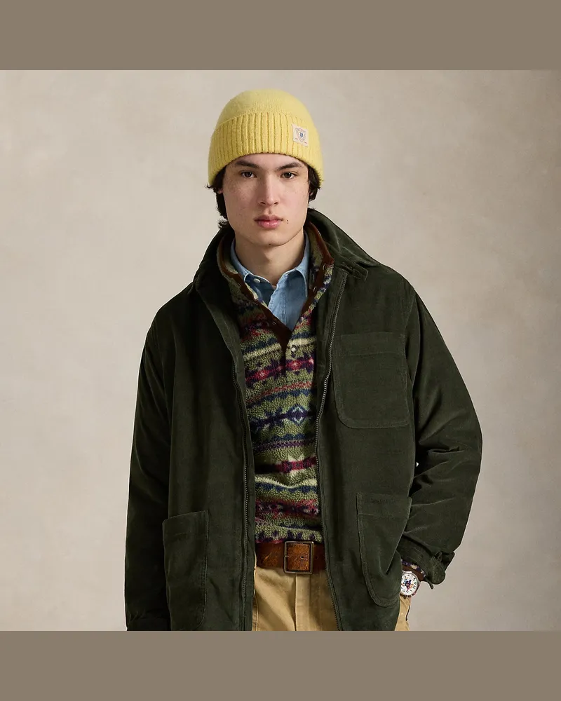 Ralph Lauren Kordsamt-Hemdjacke mit Reißverschluss Green