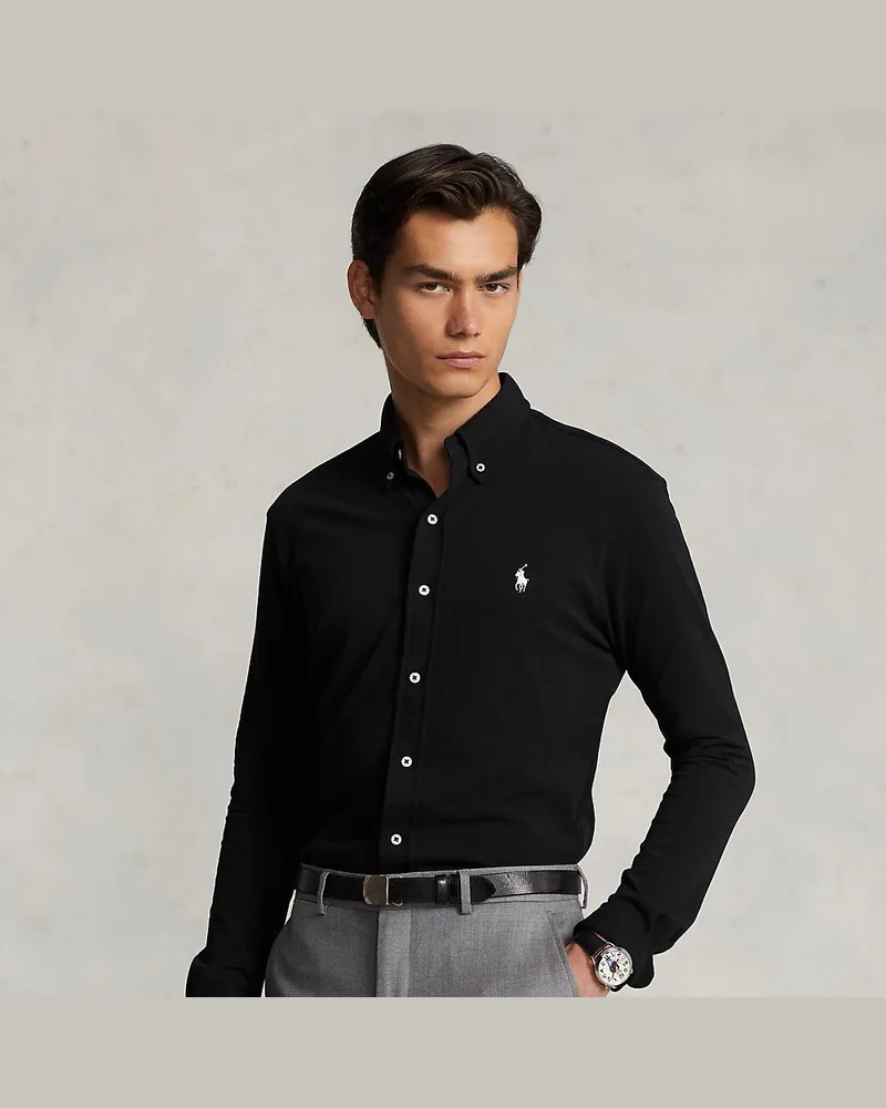Ralph Lauren Featherweight-Piqué-Hemd Black