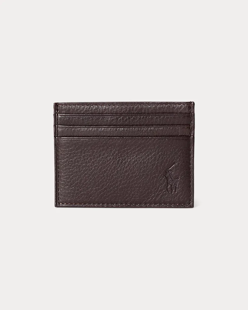Ralph Lauren Kartenetui aus Narbenleder Brown