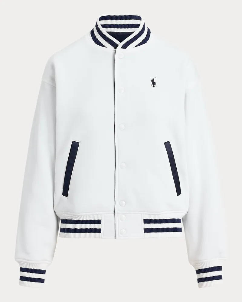 Ralph Lauren Wendbare Fleece-Baseballjacke White