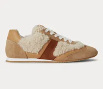 Niedriger Ledersneaker Dani mit Lammfell