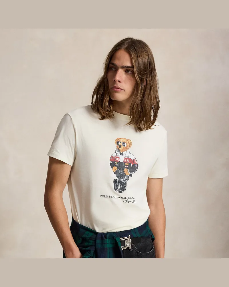 Ralph Lauren Classic-Fit T-Shirt mit Polo Bear Cream