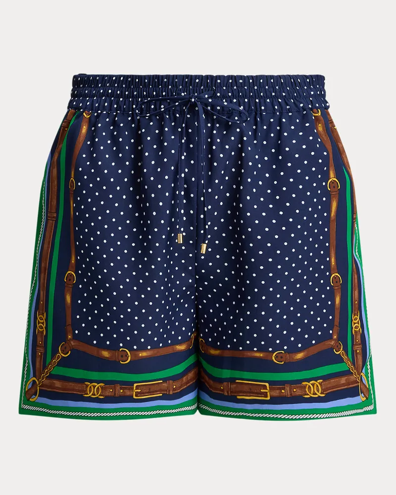 Ralph Lauren Gemusterte Shorts mit Tunnelzug Blue