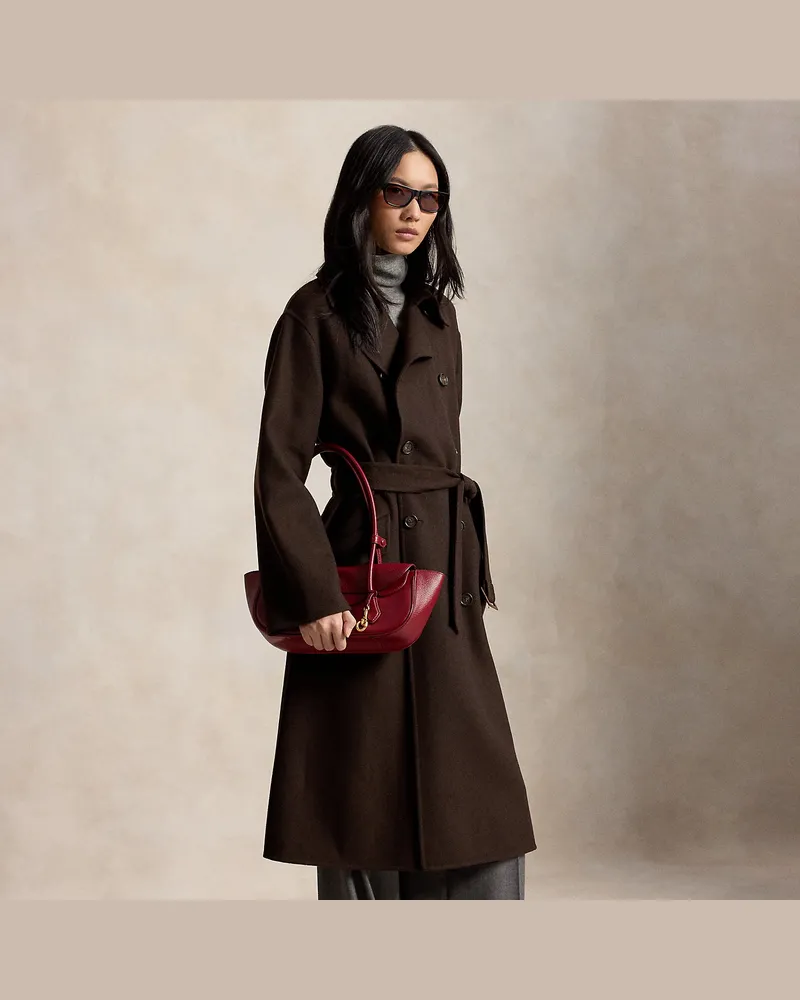 Ralph Lauren Zweireihiger Trenchcoat aus Kaschmir Brown